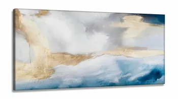 Quadro Decorativo Abstrato Moderno Sala em Tecido Canvas 130x60 cm