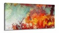 Quadro Decorativo Abstrato Moderno sala quarto 130x60 em Tecido Canvas m01