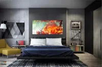 Quadro Decorativo Abstrato Moderno sala quarto 130x60 em Tecido Canvas m01 - Foto 4