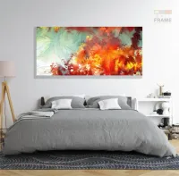 Quadro Decorativo Abstrato Moderno sala quarto 130x60 em Tecido Canvas m01 - Foto 6