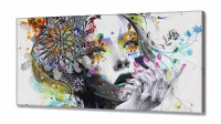 Quadro Decorativo Abstrato Mulher Colorido 130x60 em Tecido Canvas - Foto 2