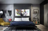 Quadro Decorativo Abstrato Mulher Colorido 130x60 em Tecido Canvas - Foto 4