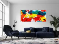 Quadro Decorativo Abstrato Multi Color em Tecido Canvas 130x60 cm - Foto 5
