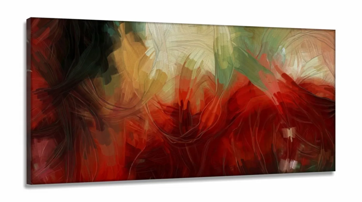 Quadro Decorativo Abstrato para Hall em Tecido Canvas 130x60 Imagem