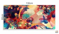 Quadro Decorativo Abstrato Pisicodelico em Tecido Canvas 130x60 - Foto 3