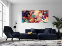 Quadro Decorativo Abstrato Pisicodelico em Tecido Canvas 130x60 - Foto 5