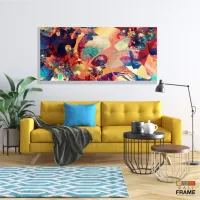 Quadro Decorativo Abstrato Pisicodelico em Tecido Canvas 130x60 - Foto 7