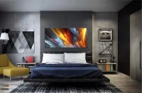 Quadro Decorativo Abstrato Surreal Sala Quarto em Tecido Canvas 130x60 - Foto 4