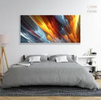 Quadro Decorativo Abstrato Surreal Sala Quarto em Tecido Canvas 130x60 - Foto 6