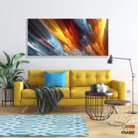 Quadro Decorativo Abstrato Surreal Sala Quarto em Tecido Canvas 130x60 - Foto 7