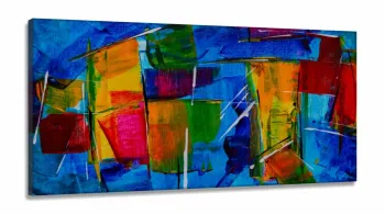 Quadro Decorativo Abstrato Tela em Tecido Canvas 130x60 cm