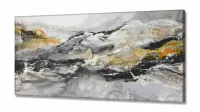 Quadro Decorativo Abstrato Tons Cinza 130x60 em Tecido Canvas - Foto 2