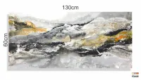 Quadro Decorativo Abstrato Tons Cinza 130x60 em Tecido Canvas - Foto 3
