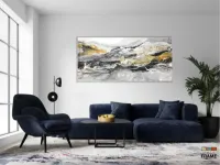 Quadro Decorativo Abstrato Tons Cinza 130x60 em Tecido Canvas - Foto 5