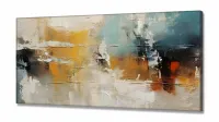 Quadro Decorativo Abstrato Tons de Beje em Tecido Canvas 130x60 cm - Foto 2