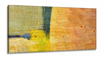 Quadro Decorativo Abstrato Tons de Laranja em Tecido Canvas 130x60 cm