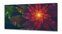 Quadro decorativo Flor Abstrato Simétrica Para Sala Quarto em Tecido Canvas 130x60 - Foto 2