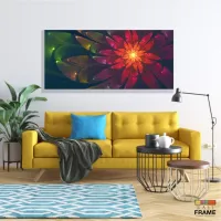 Quadro decorativo Flor Abstrato Simétrica Para Sala Quarto em Tecido Canvas 130x60 - Foto 7