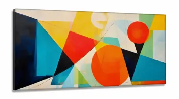 Quadro Decorativo Geometrico Abstrato em Tecido Canvas 130x60 cm