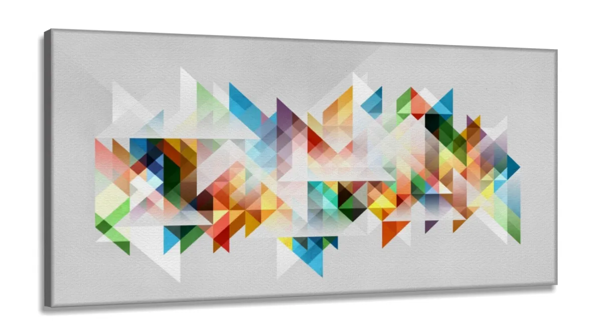 Quadro Decorativo Geometrico Color em tecido canvas 130x60 cm Imagem