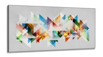 Quadro Decorativo Geometrico Color em tecido canvas 130x60 cm