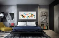 Quadro Decorativo Geometrico Color em tecido canvas 130x60 cm - Foto 4