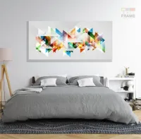 Quadro Decorativo Geometrico Color em tecido canvas 130x60 cm - Foto 6