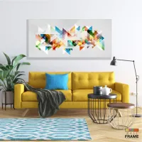Quadro Decorativo Geometrico Color em tecido canvas 130x60 cm - Foto 7