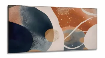 Quadro Decorativo Geometrico Marrom em Tecido Canvas 130x60 cm
