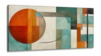 Quadro Decorativo Pintura Geomética em Tecido Canvas 130x60 cm