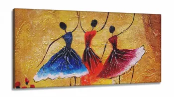 Quadro Decorativo Sala Quarto Abstrato Dança Espanha em Tecido canvas 130x60