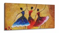 Quadro Decorativo Sala Quarto Abstrato Dança Espanha em Tecido canvas 130x60
