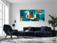 Quadro Decorativo Sala Quarto Abstrato em Tecido Canvas 130x60 - Foto 5