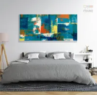 Quadro Decorativo Sala Quarto Abstrato em Tecido Canvas 130x60 - Foto 6
