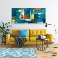 Quadro Decorativo Sala Quarto Abstrato em Tecido Canvas 130x60 - Foto 7