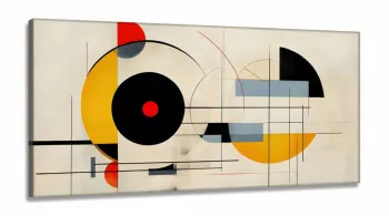 Quadro Geometrico Abstrato em Tecido Canvas 130x60 cm