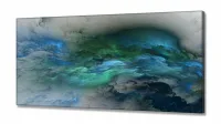 Quadro Nuvens Azuis Abstrato em Tecido Canvas 130x60 - Foto 2