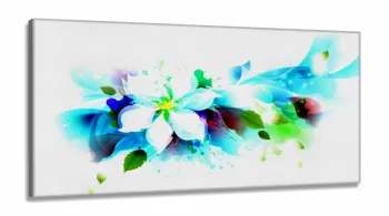 Quadros Decorativos Flor Colorido Abstrato Sala em Tecido Canvas 130x60