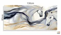 Quadro Decorativo Abstrato Cavalos em Tecido Canvas 130x60 cm - Foto 3