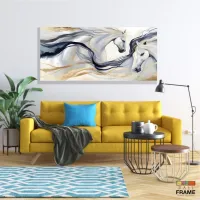 Quadro Decorativo Abstrato Cavalos em Tecido Canvas 130x60 cm - Foto 7