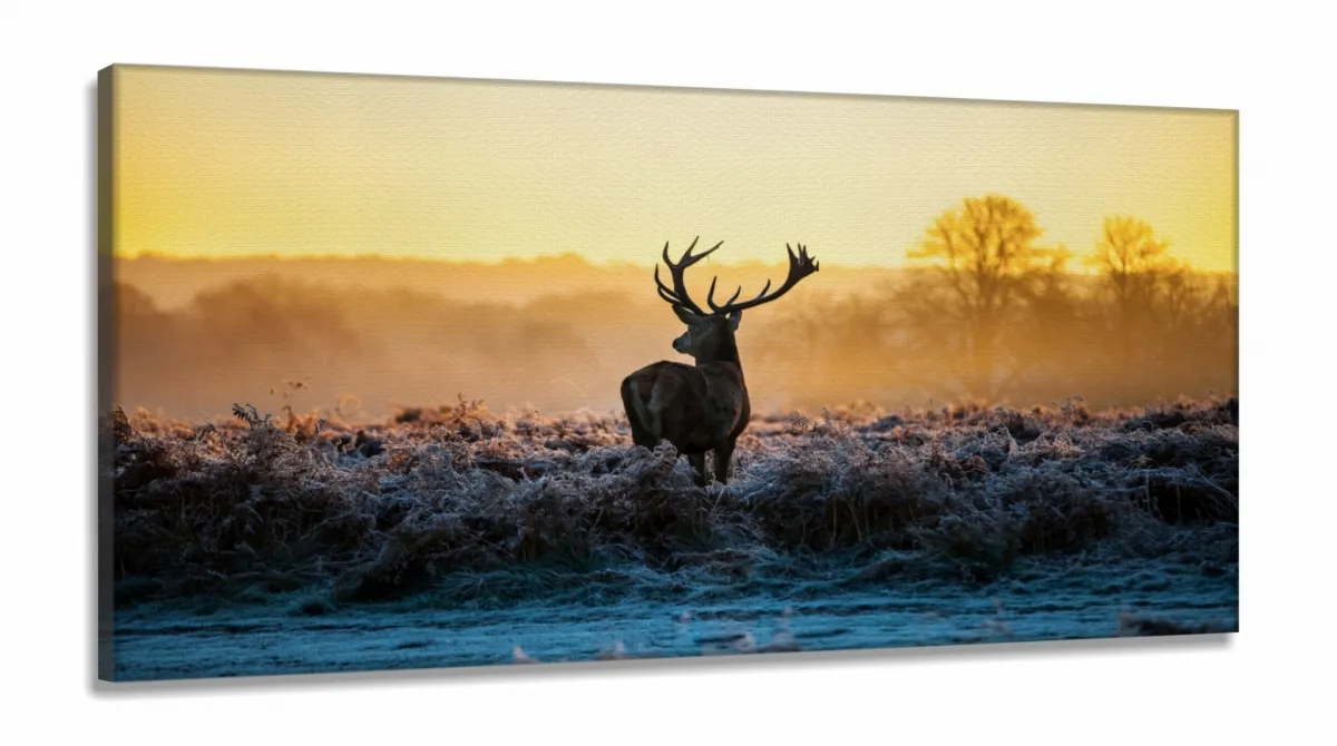 Quadro Decorativo Águia Artístico Mosaico em Tecido Canvas 130x60 cm Imagem