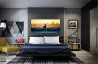 Quadro Decorativo Águia Artístico Mosaico em Tecido Canvas 130x60 cm - Foto 4