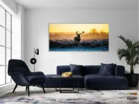 Quadro Decorativo Águia Artístico Mosaico em Tecido Canvas 130x60 cm - Foto 5