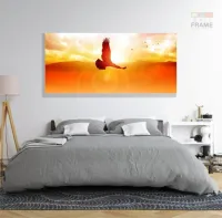 Quadro Decorativo Águia Horizonte 130x60 em Tecido Canvas - Foto 6