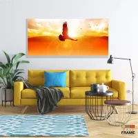 Quadro Decorativo Águia Horizonte 130x60 em Tecido Canvas - Foto 7