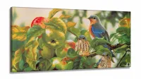 Quadro decorativo Artístico - Pássaros - 130x60 em Tecido Canvas