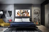 Quadro Decorativo Cães E Gatos Pets Hd em Tecido Canvas 130x60  Quarto Sala - Foto 4