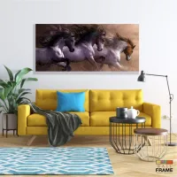 Quadro Decorativo Cavalos Correndo em Tecido Canvas 130x60 - Foto 7