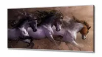 Quadro Decorativo Cavalos em Tecido Canvas 130x60 - Foto 2