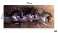 Quadro Decorativo Cavalos em Tecido Canvas 130x60 - Foto 3
